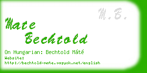 mate bechtold business card